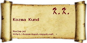 Kozma Kund névjegykártya